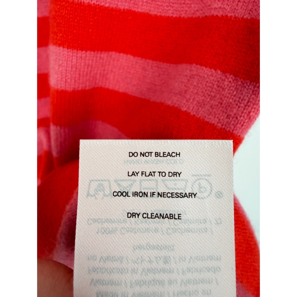 NEW Outerknown Red Pink Stripe 100% Cashmere Short Sleeve Sweater XS 2450002 - Picture 11 of 15